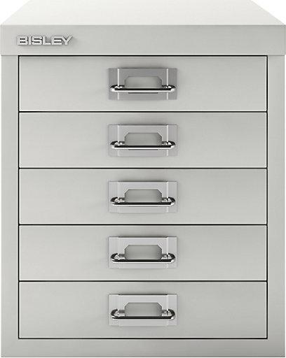 Actual product image Bisley MultiDrawer™ L125 drawer cabinet traffic white with 5 drawers 27.9 x 38.0 x 32.5 cm (27.90 x 38 x 32.50 cm)