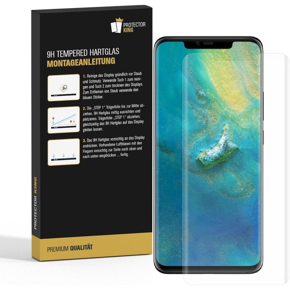 Thumbnail - Protectorking 2x echtes Tempered 9H Panzerhartglas 3D KLAR (2 Stück, Huawei Mate 20 Pro), Smartphone Schutzfolie