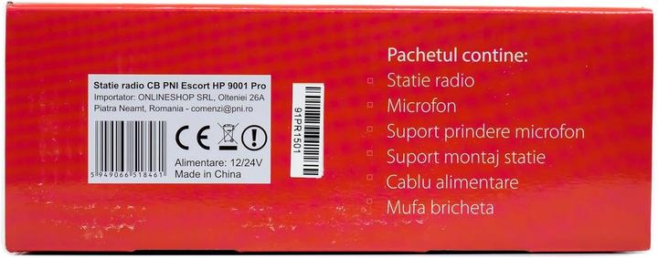 Actual product image PNI CB radio Escort HP 9001 PRO ASQ adjustable, AM-FM, 12V/24V, 4W, Scan, Dual Watch, ANL, more