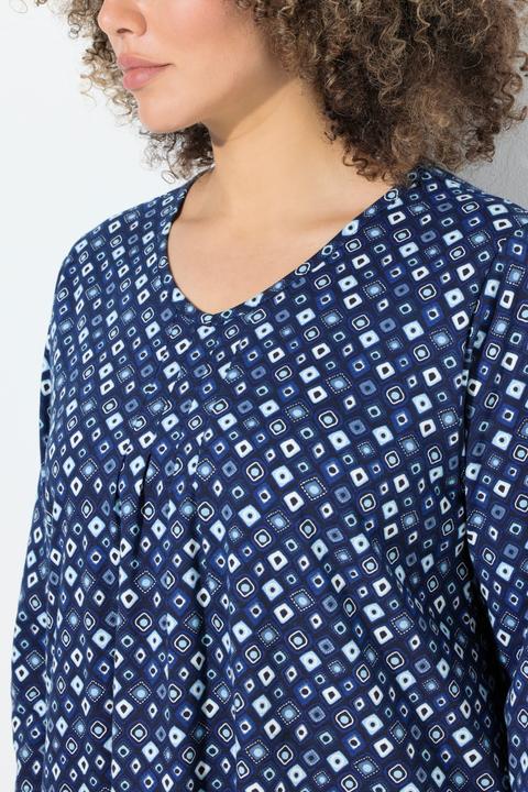 Immagine prodotto Ulla Popken Maglia dal taglio svasato con stampa animalier, scollo a V e maniche a 3/4 (50, 52)