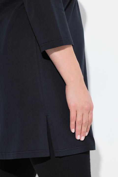 Actual product image Ulla Popken Keyhole Cutout 3/4 Sleeve Knit Tunic (58)