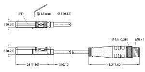 Actual product image Turk TURCK BIM-UNT-AP6X-0.3-PSG Magnetic field sensor, for pneumatic cylinders BIMUNTAP6X03PSG