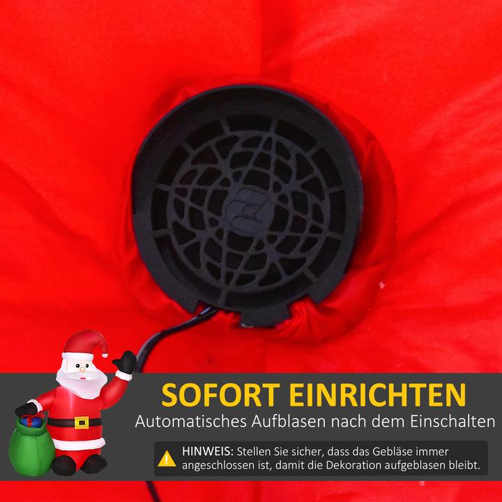 Image du produit Homcom Aufblasbarer Weihnachtsmann 190D Polyester Rot