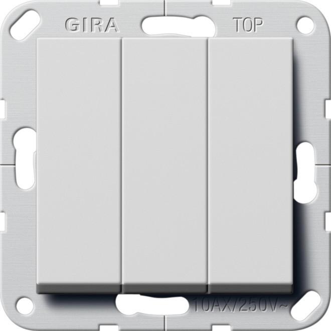 Gira Wippschalter BS 3f Aus System 55 Grau m 2830015, Taster + Schalter, Grau