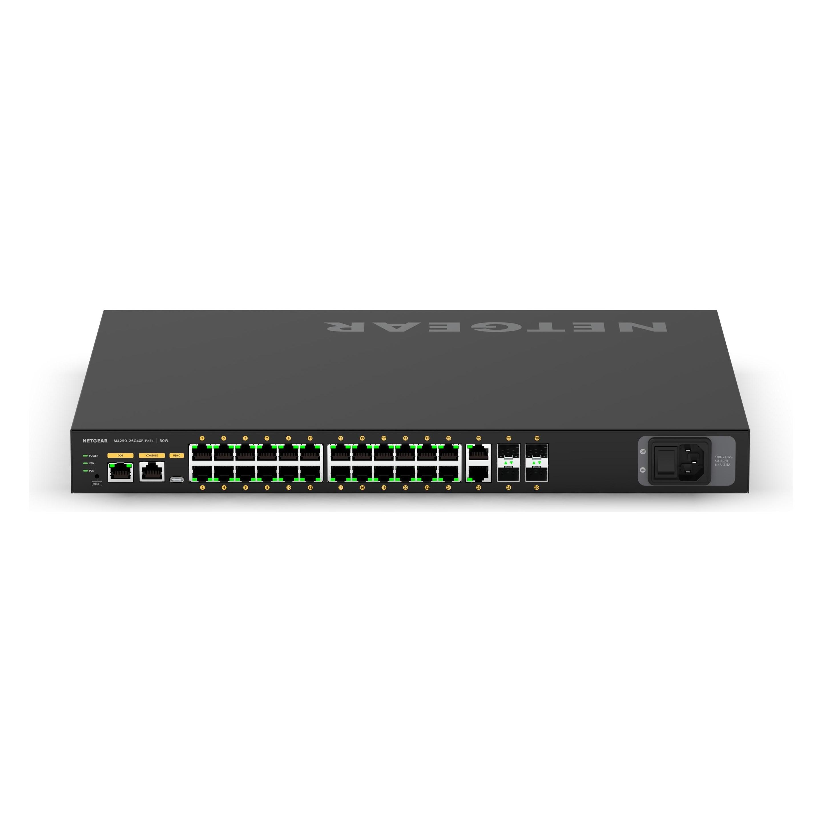 Netgear M4250 (26 Ports), Netzwerk Switch, Schwarz