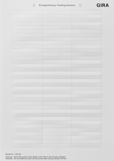 Actual product image Gira Labelling sheets 54.5 x 7 mm Accessories 145300