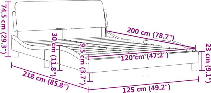 Produktbild vidaXL Bettgestell (120 x 200 cm)