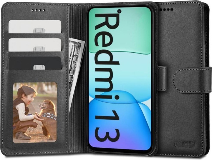 Produktbild Tech-Protect Wallet case for Xiaomi Redmi 13 - black (Xiaomi Redmi 13)