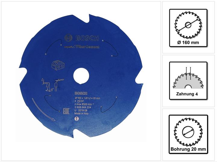 Productafbeelding Bosch Professional Zubehör Cirkelzaagblad Expert voor vezelcement, 160 x 1,8/1,2 x 20, 4 tanden
