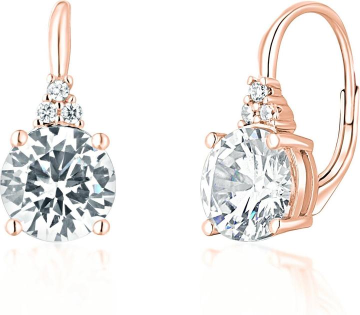 Produktbild JVD Sparkling bronze earrings with clear zircons SVLE1119XH2RO00