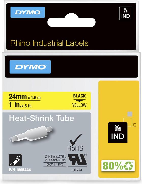 Produktbild Dymo Rhino Heat Shrink Tube 24mm yellow (2.40 cm, Gelb)