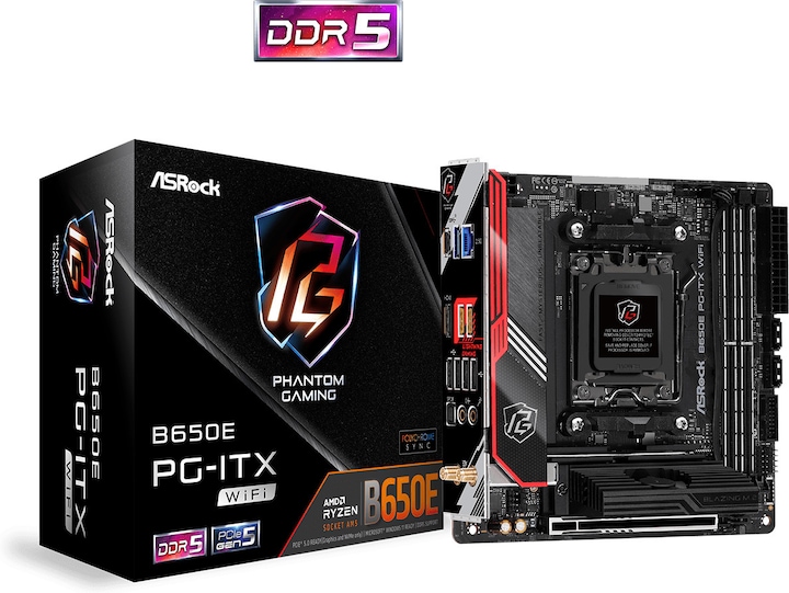 Productafbeelding AsRock B650E PG-ITX WiFi (AM5, AMD B650E, Mini-ITX)