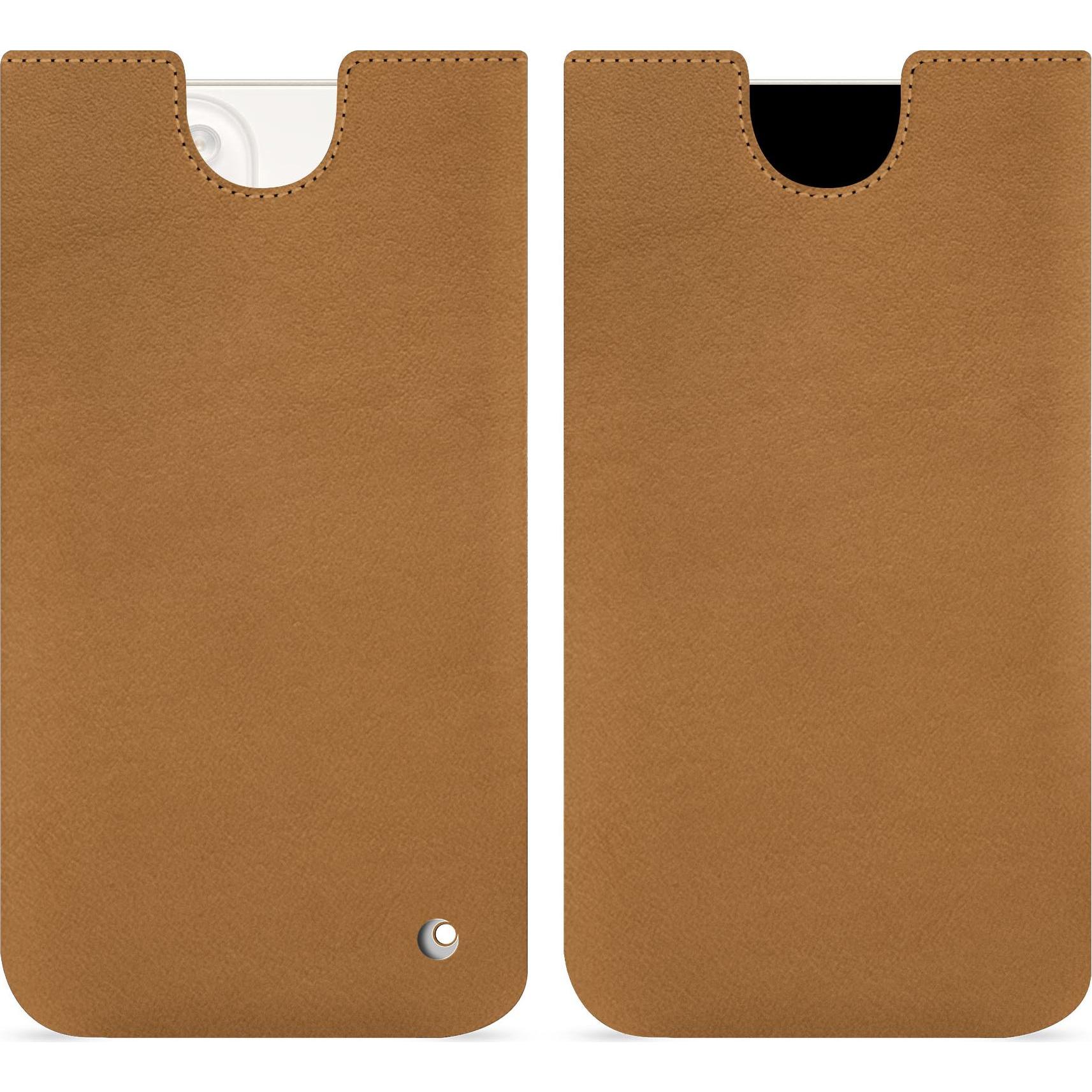 Noreve Lederschutzhülle (Apple iPhone 15 Plus), Smartphone Hülle, Braun