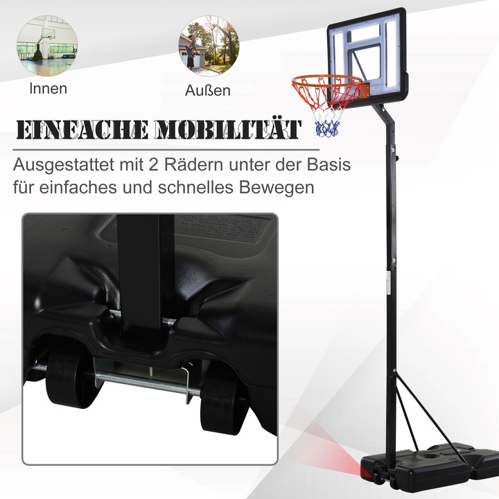 Actual product image Homcom Basketball hoop with 2 wheels