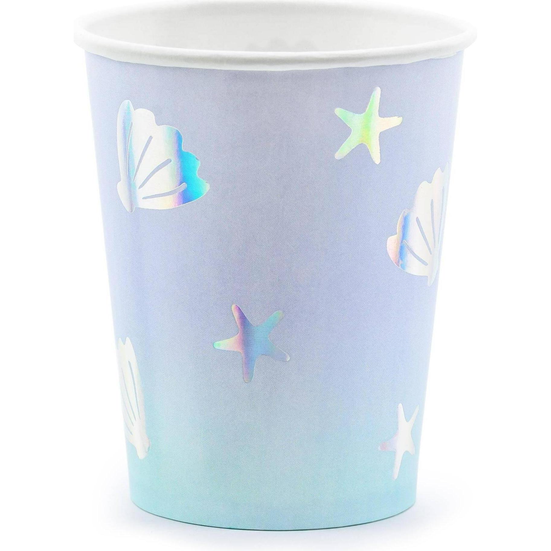 Partydeco, Einweggeschirr, Einwegbecher Narwal 220 ml, 6 Stück, Hellblau (6 x)