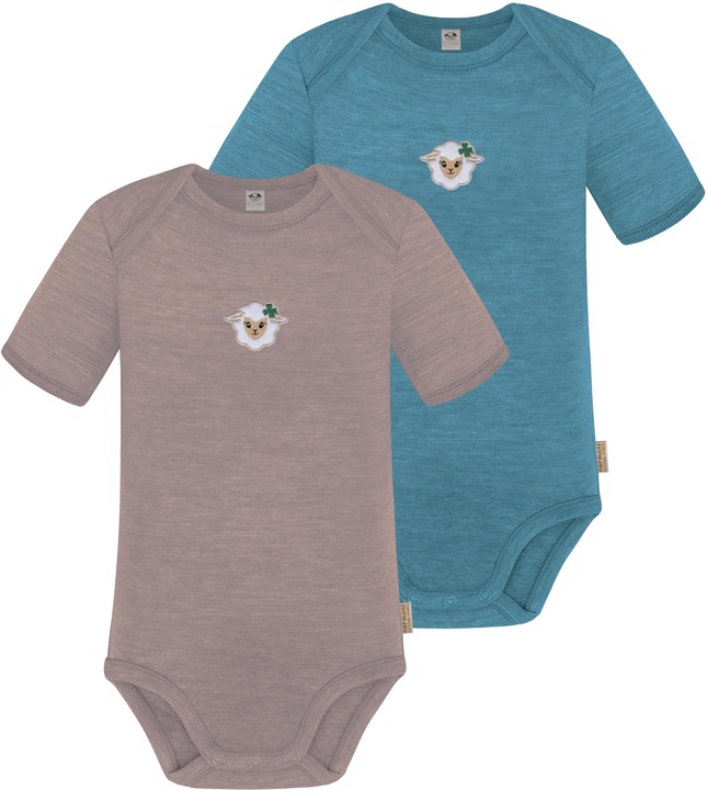 Produktbild Normani 2er Set Baby Merino Body Kurzarm „Tauranga" - 9293 (56)
