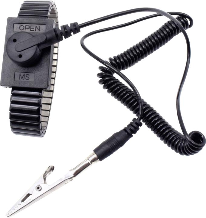 Produktbild Quadrios ESD-Handgelenkband Schwarz Druckknopf 10 mm (Statikschutz)