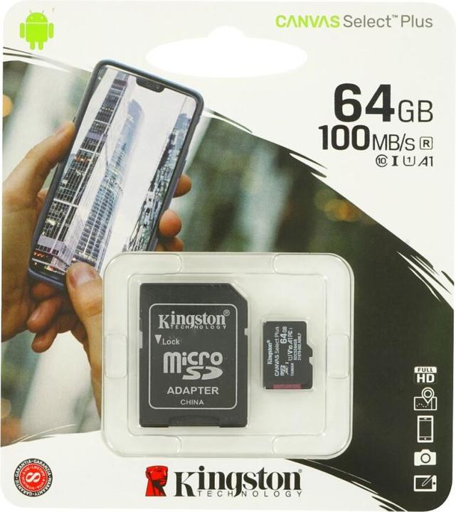 Produktbild Kingston Canvas Select Plus (64 GB, microSDXC, U1, UHS-I)