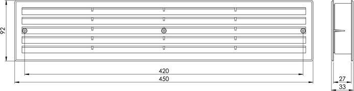Actual product image Europlast GRILLE DOOR VENTILATION 450X92