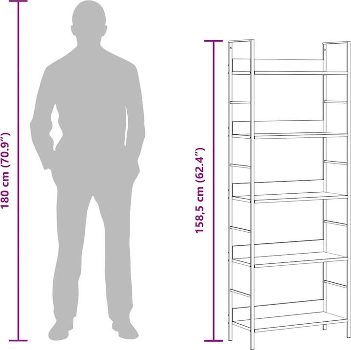 Produktbild vidaXL Standregal (27.60 x 27.60 x 158.50 cm)