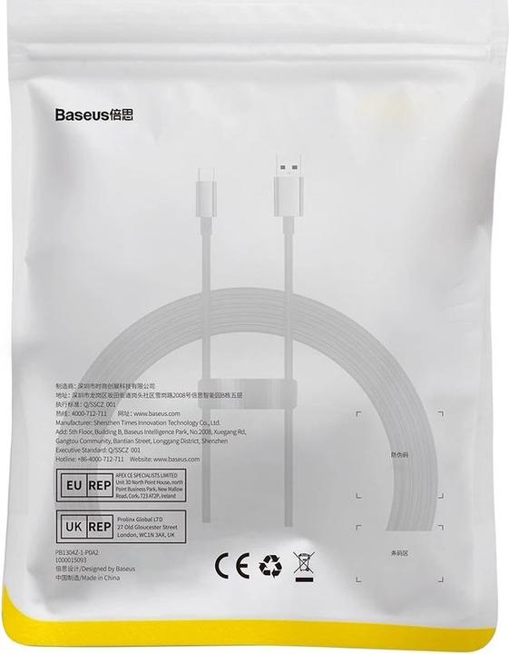 Actual product image Baseus Cable USB do USB-C Superior 100W 1.5m (black) (1.50 m, USB 2.0, 100 W)