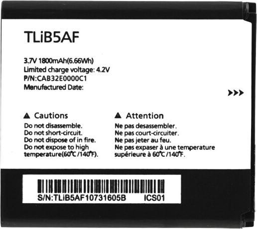 Produktbild Akku TLiB5AF 1800mAh für Alcatel One Touch 997D (ohne Logo)