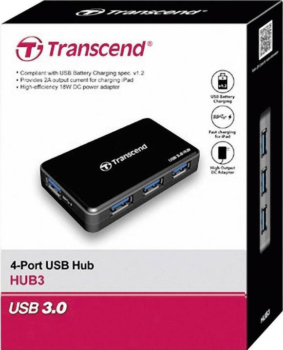 Image du produit Transcend TC - Hub 4 ports USB 3.0 (Micro USB, 4 ports)