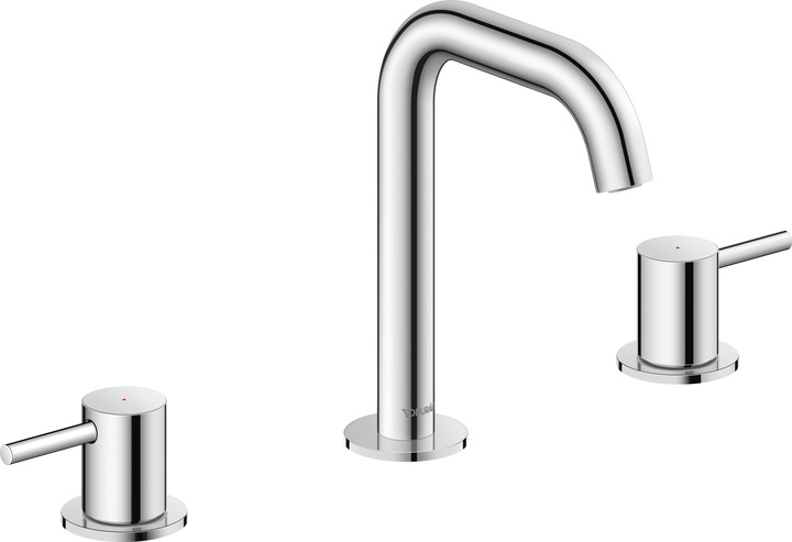 Immagine prodotto Duravit Circle Miscelatore per lavabo a 3 fori, sporgenza 140 mm, con scarico a scomparsa, cromo, CE