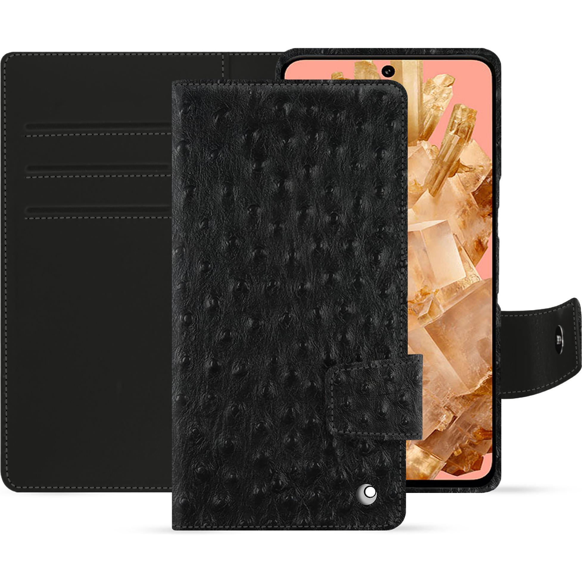 Noreve Lederschutzhülle Google Pixel 8 (Google Pixel 8), Smartphone Hülle, Schwarz