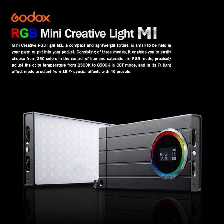 Actual product image Godox M1 Mobile RGB LED light(Green body)