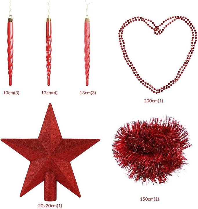Image du produit Deuba Décorations pour l'arbre de Noël 77 pcs (77 -pièce)