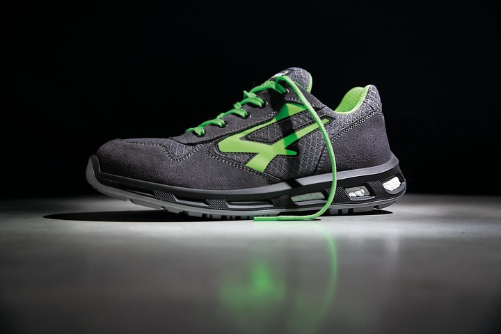 Immagine prodotto U-Power Scarpa di sicurezza Point taglia 44 grigio/verde S1P SRC EN ISO 20345 in pelle scamosciata/nylon (S1P, 44)
