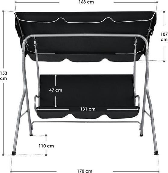 Actual product image Juskys Hollywood swing Cecina 3-seater