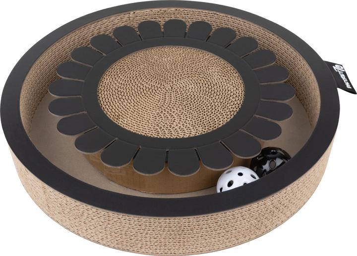 District 70 Jouet pour chats Plateau de jeu Bloom Black, 32 x 32 x 6 cm (Jouet à gratter chat)