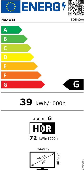 Energie-Label Huawei MateView GT (2560 x 1440 Pixel, 27")