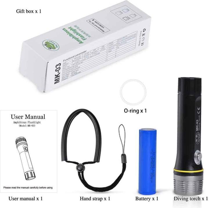 Actual product image Seafrogs Diving Torch 1000lm