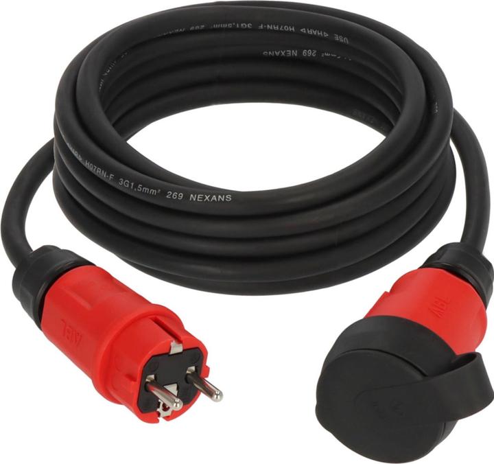 Productafbeelding Brennenstuhl 9161050110 Verlengkabel 16 A zwart, rood 5 m H07RN-F (5 m, CEE 7/3)