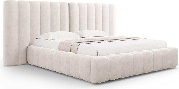 Actual product image Micadoni Storage Bed With Double Headboard, "Kelp", 230x250x100Made in Europe (160 x 200 cm)