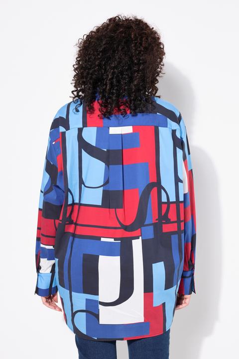 Produktbild Ulla Popken Hemdbluse, Colorblocking, Oversized, Hemdkragen, Langarm (58)
