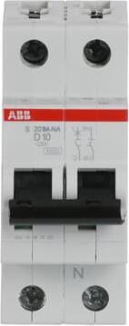Immagine prodotto ABB Interruttore automatico S201M-D10NA 10kA 10A 1P+NA