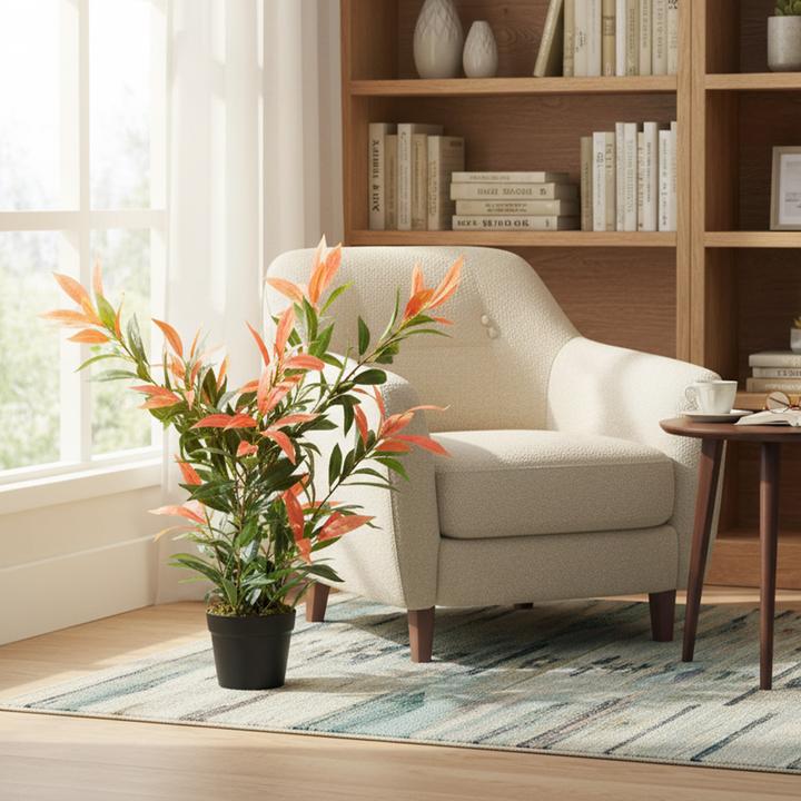 Actual product image Homcom Kunstpflanze Kunststoff, Zement Rot+Grün (90 cm)