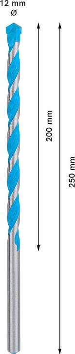 Actual product image Bosch Professional Zubehör EXPERT CYL-9 MultiConstruction Drill, 12 x 200 x 250 mm (12 millimetres)