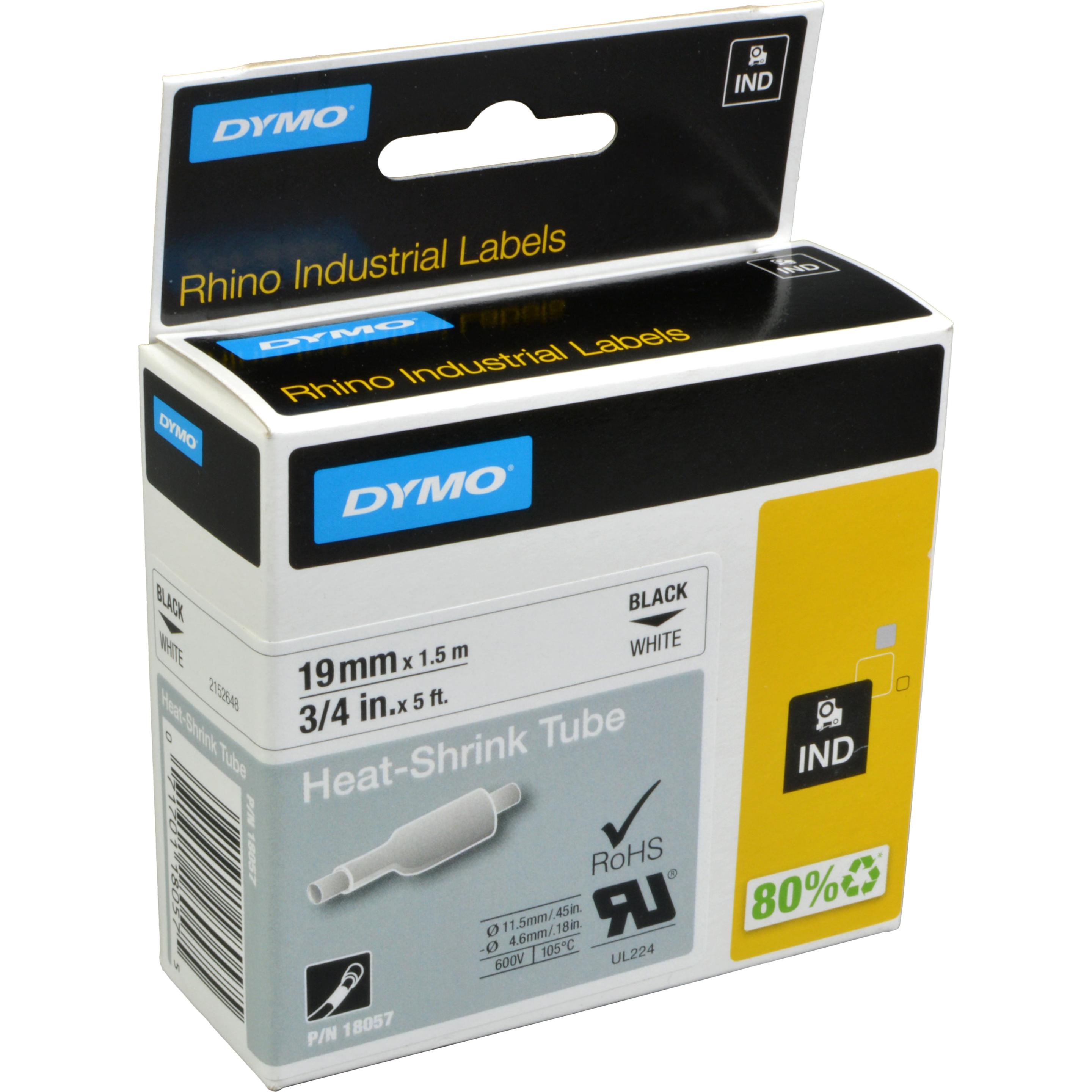 Dymo, Beschriftungsband, Rhino Heissschrumpfschlauch (1.90 cm, Weiss)