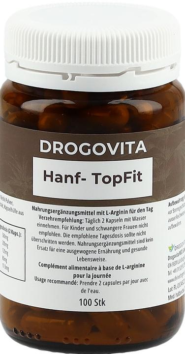 Nutritional values and ingredients Drogovita Hemp TopFit Caps (100 Piece, Capsules, 147 g)
