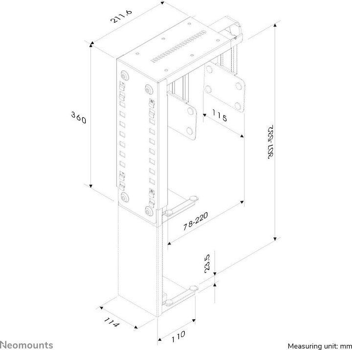 Actual product image Neomounts PC desk mount