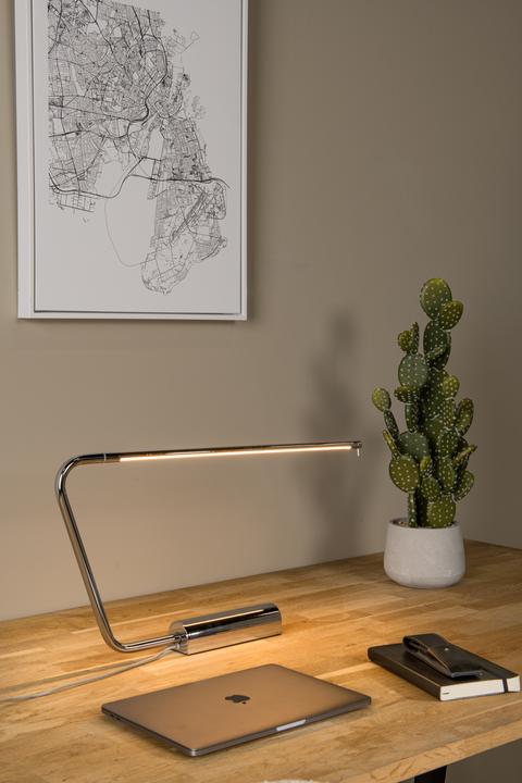Produktbild Lucide MADISON LED Schreibtischlampe 9W dimmbar Steuerbare Lichtfarbe Modern Chrom 44503/06/11 (250 lm)