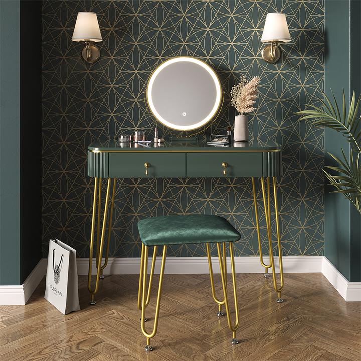 Image du produit Vicco Grace avec tabouret et éclairage (100 x 40 x 126 cm)