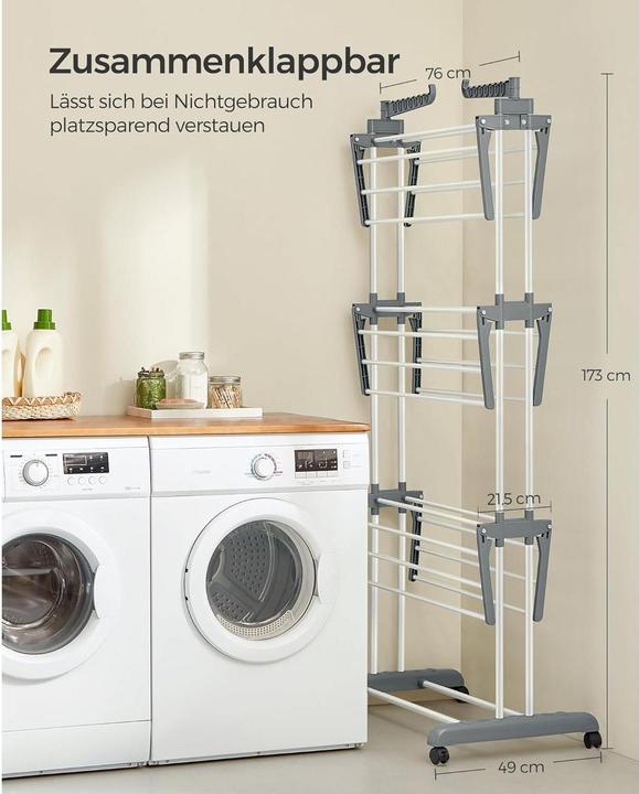 Produktbild Songmics Standtrockner 126 m, Leinenlänge: 126 m, Detailfarbe (126 m)
