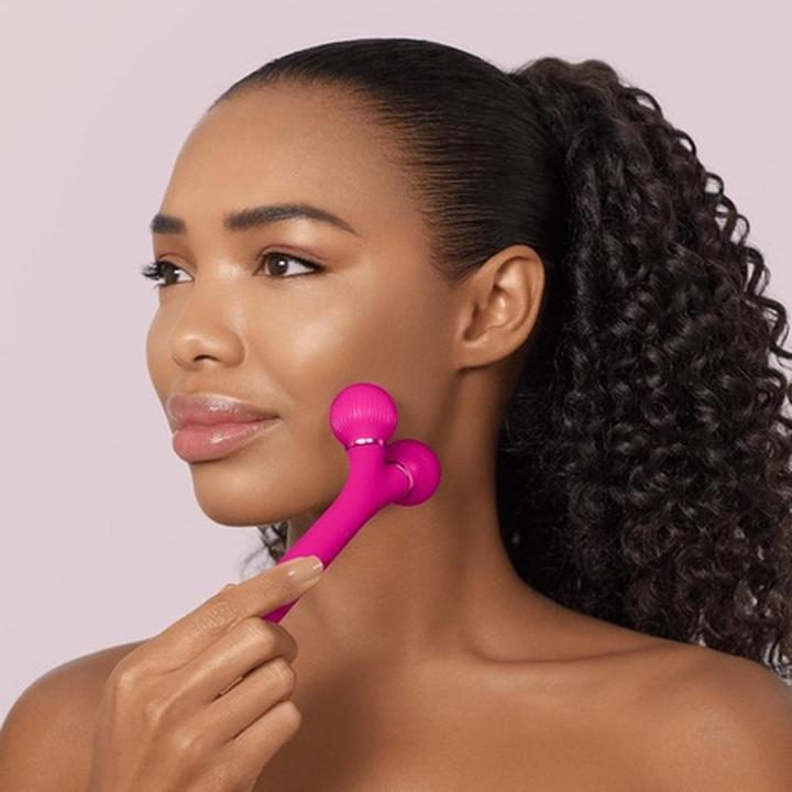 Actual product image Konjac Sponge Roller soniczy do twarzy 4w1 Geske z Aplikacją (magenta)