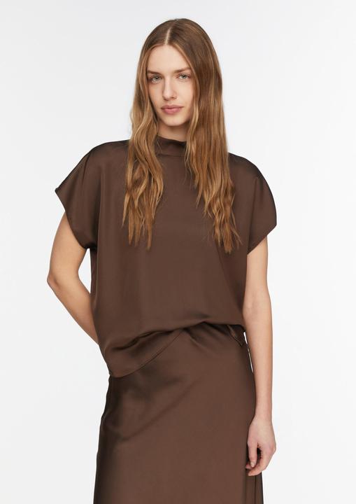 Immagine prodotto Comma Schweres Satin-Top mit Cap-Sleeves und Stehkragen (48)